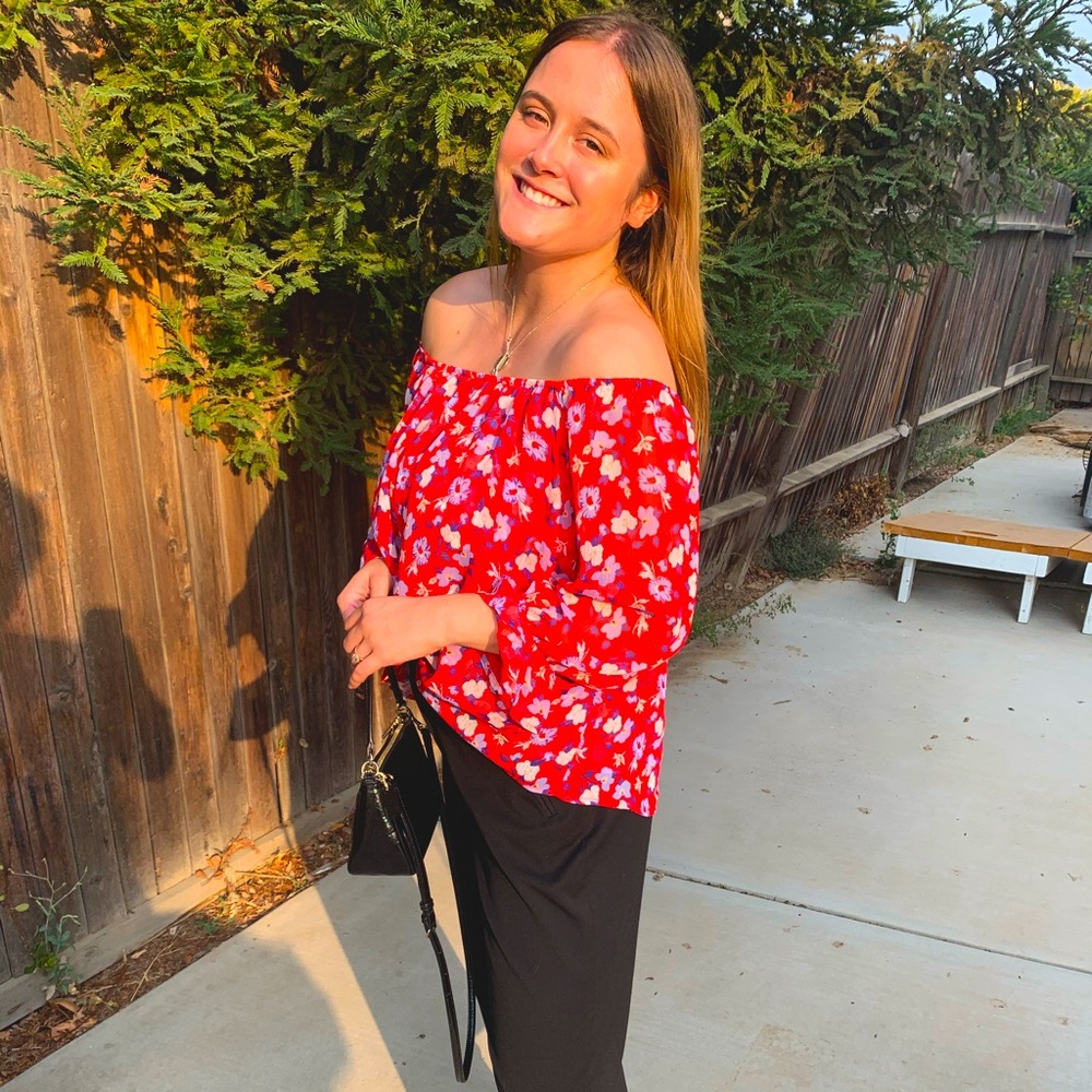 Cute off the shoulder work top from Express!